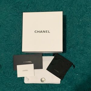 Chanel gift box, blank note card and small pouch